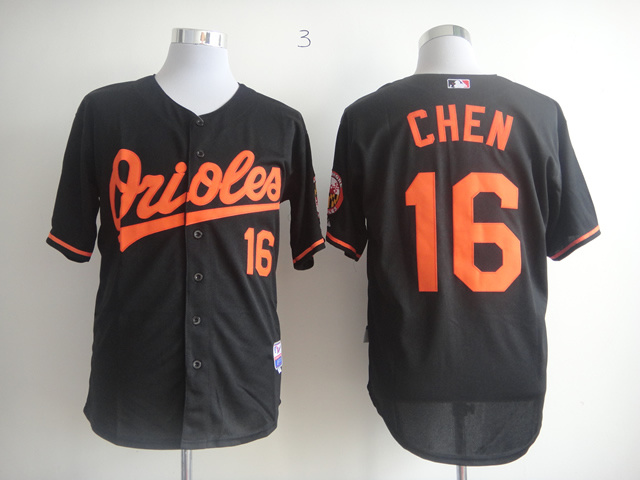 Men Baltimore Orioles 16 Chen Black MLB Jerseys